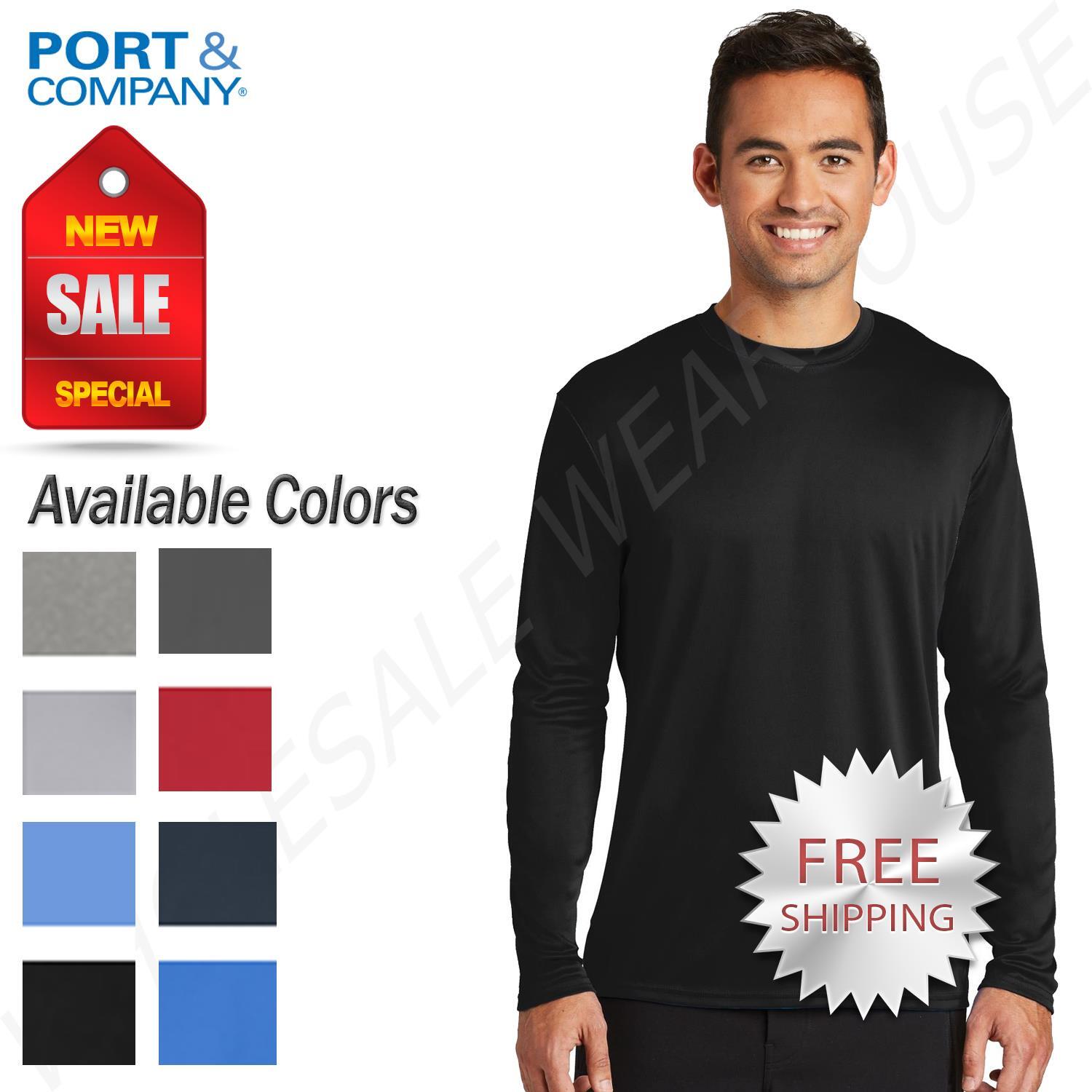 Port & Company Mens Dri-Fit Long Sleeve Workout UPF50 Protection T-Shirt PC380LS gallery