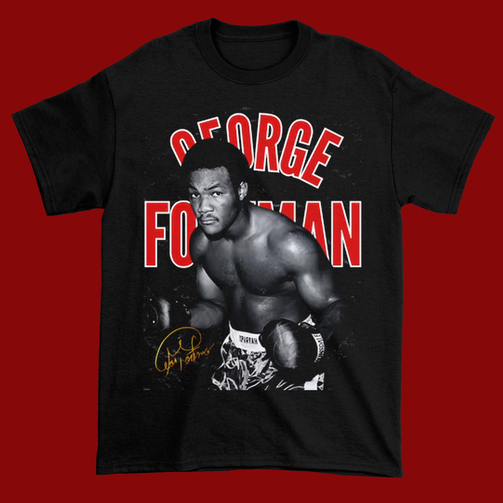 NEW Legend George Foreman Boxing Short Sleeve Black All Size Shirt OM372 gallery