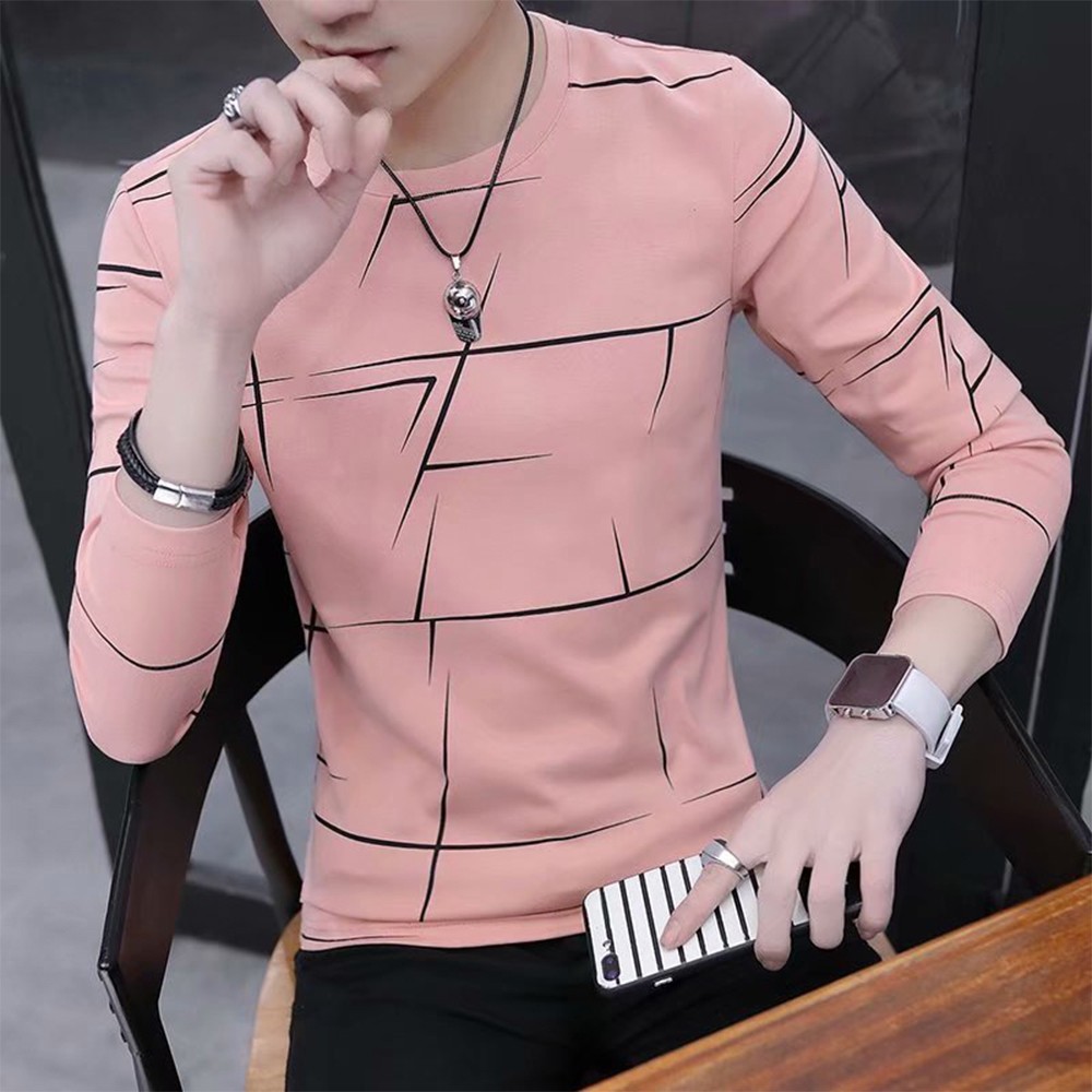 Streetwear Men T-Shirt Blouse Spring Clothing Teenager Bottoming Shirt gallery