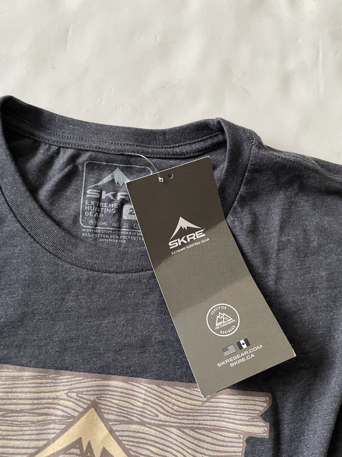 NEW Skre Gear Barnwood Logo Tee Men’s T-shirt 2XL Gray Extreme Hunting Gear gallery