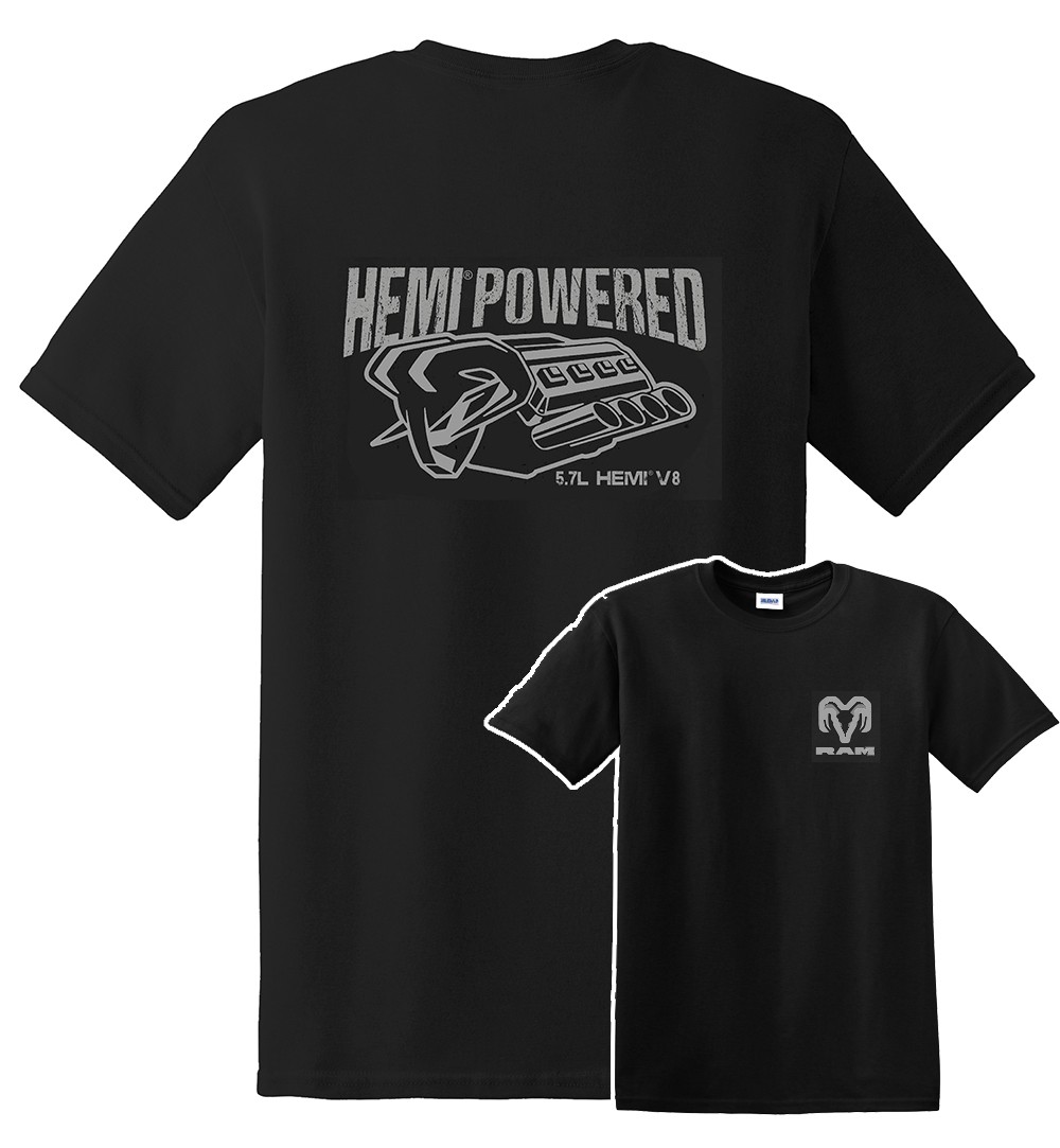 RAM Hemi Powered Engine 5.7L V8 Car Cotton T-Shirt Black Official Licensed gallery