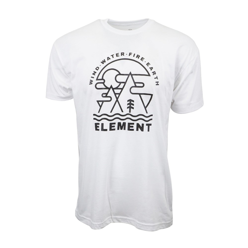 ELEMENT SKATEBOARD MENS FIRE EARTH WIND SHORT SLEEVES T SHIRT WHITE