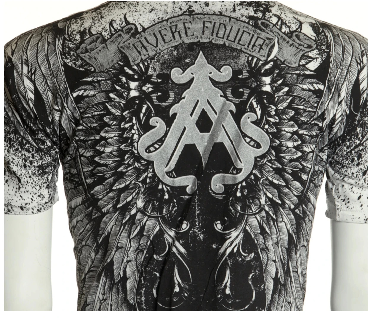 Archaic By Affliction Men's T-Shirt HOLYMAN Black Cross Skull Biker M-3XL gallery