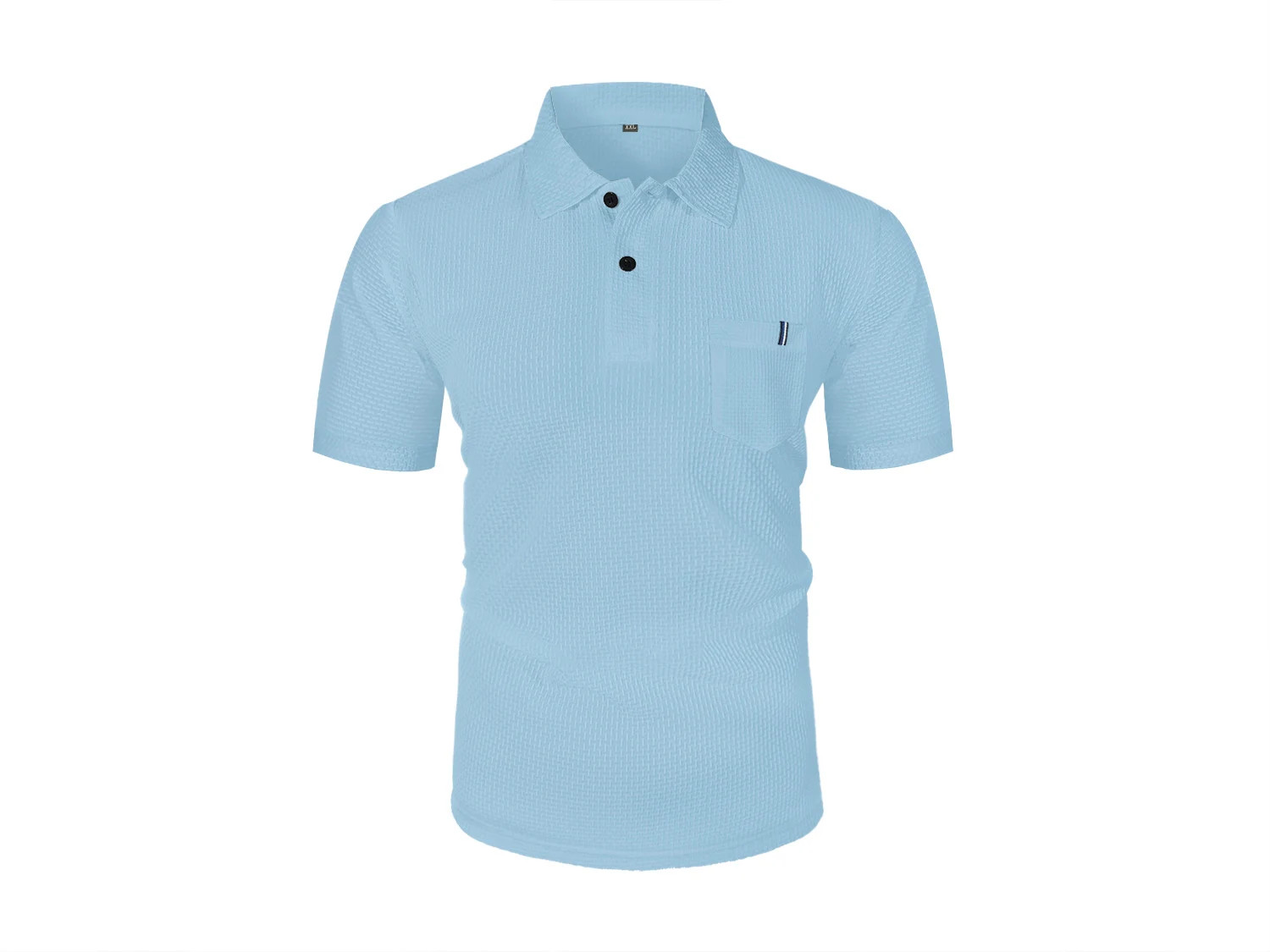Men's Ice Silk Collared Pocket Shirt Short Sleeve Casual Summer Top gallery