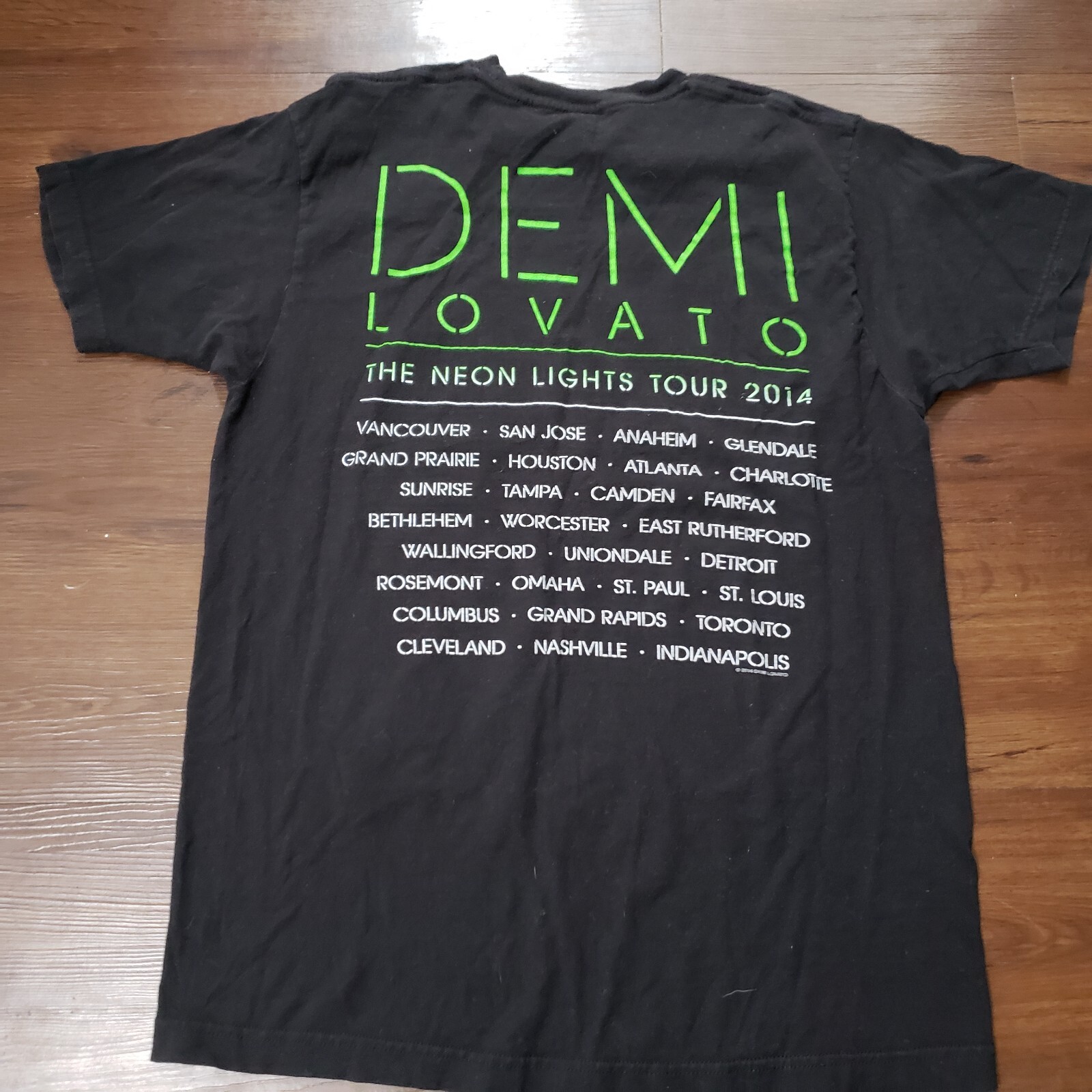 Demi Lovato 2014 Neon Lights Tour Graphic T Shirt Mens Size Large Black gallery