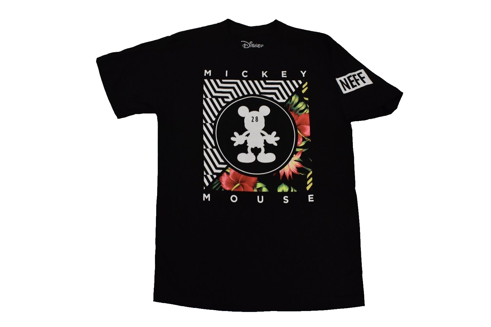 Neff x Disney Mens Mickey Mouse Tropical Floral Print Black Shirt NWT S-XL gallery