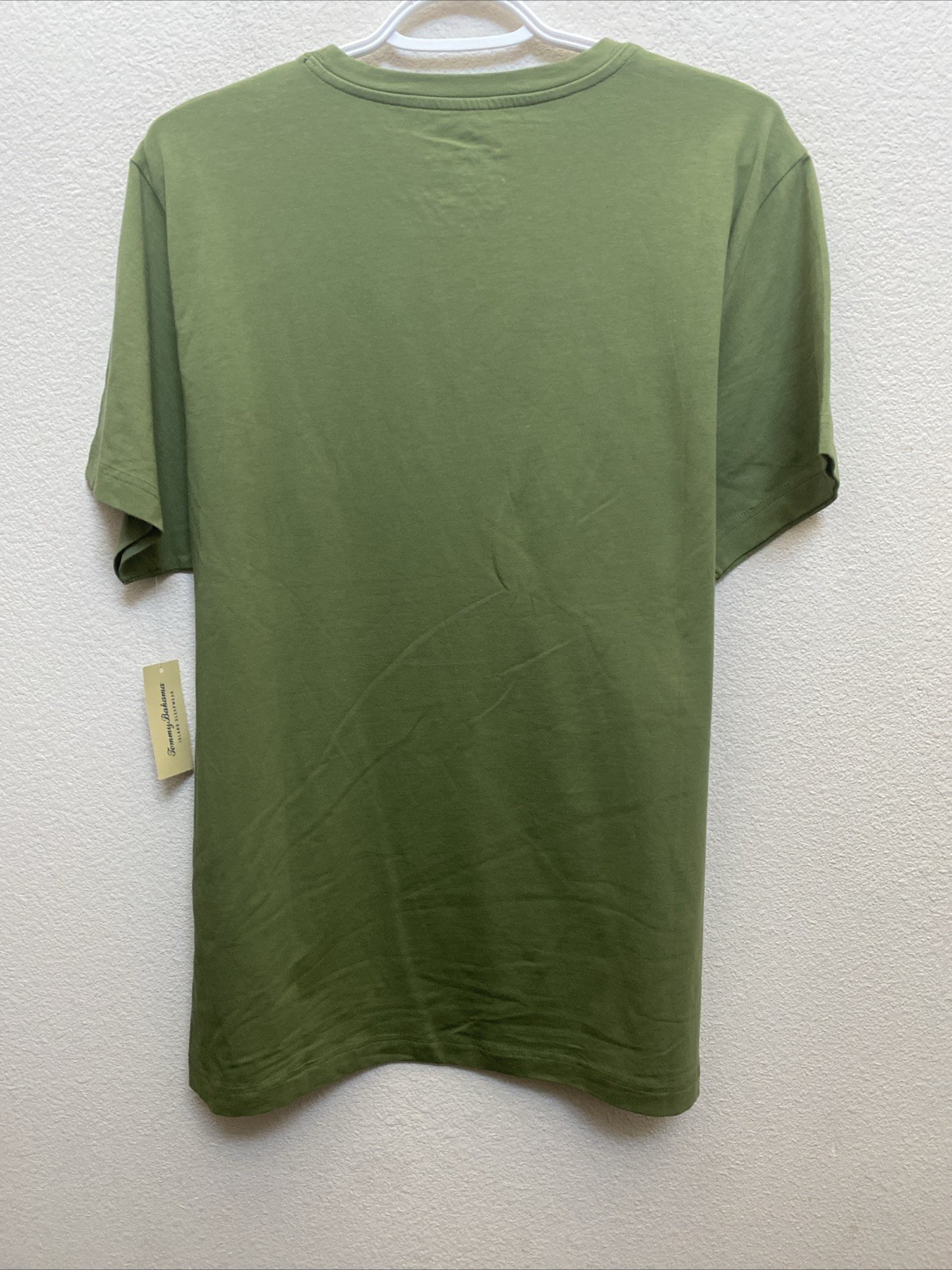 NEW Tommy Bahama Green Crew Neck T-Shirt Cotton Spandex NWT $36 Large DK Olive gallery