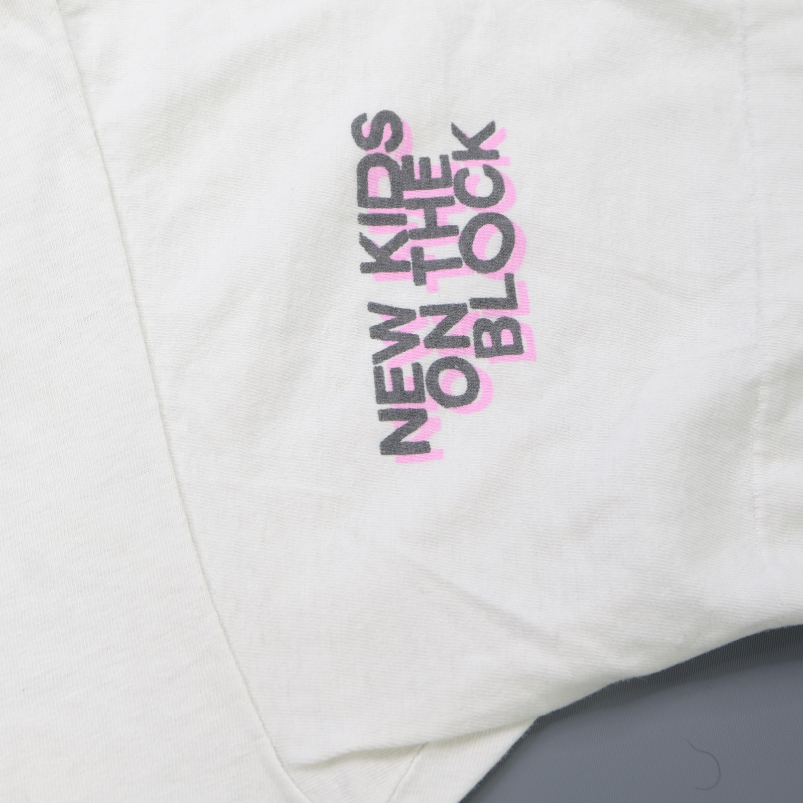 Rare Vintage HOT COTTON New Kids On The Block T Shirt 90s NKOTB White Neon OSFA  gallery