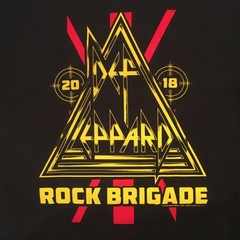 DEF LEPPARD 2018 ROCK BRIGADE Black T-shirt, Red Yellow Logo, Men’s XL (?)