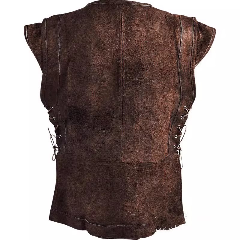 Men's Medieval Vintage Steampunk Vest Renaissance Sleeveless Costume Shirt Prop gallery