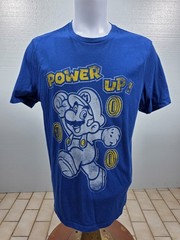 GAP x Nintendo Mario Power Up Tee Blue XL Coins Distressed Collab 2021