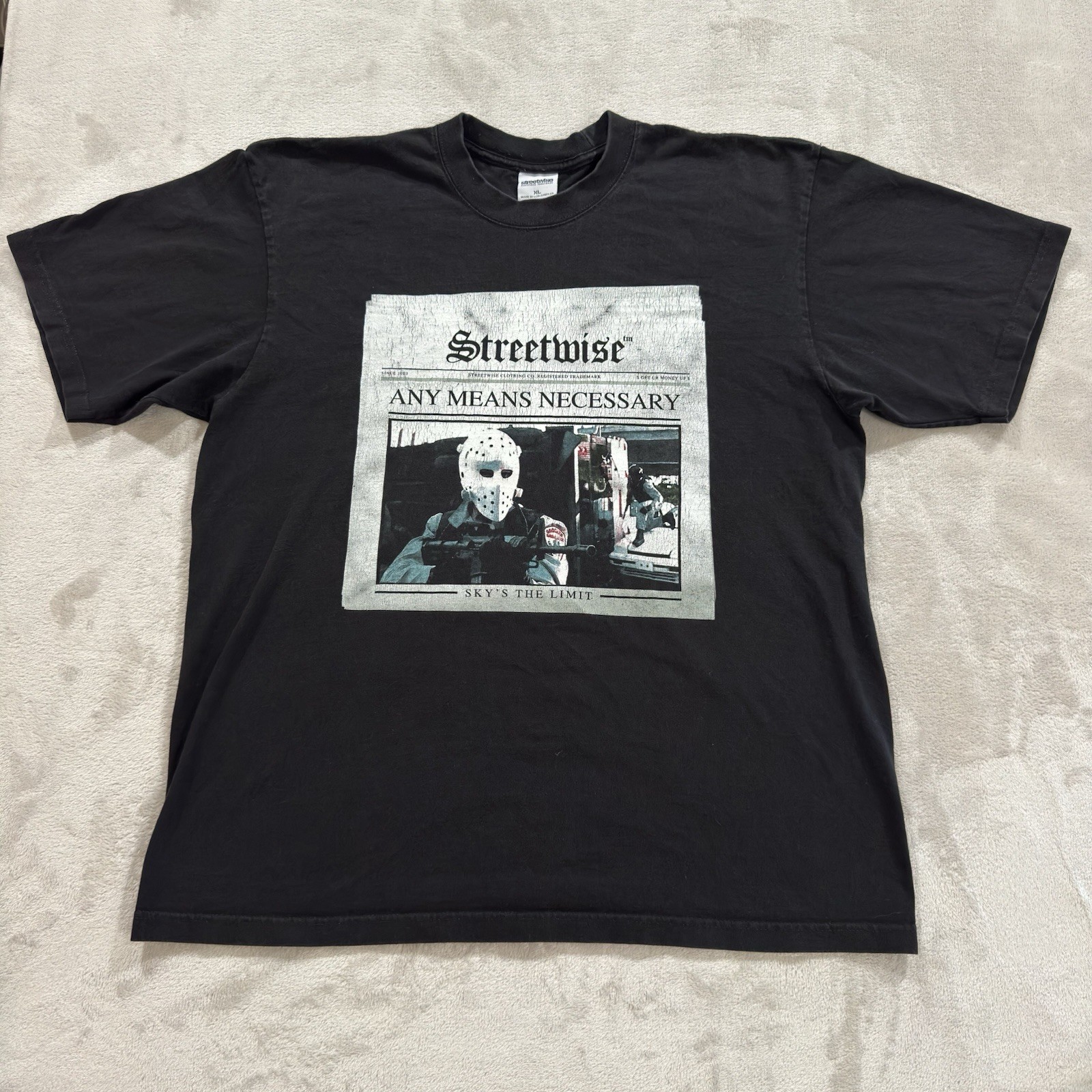 Vintage Y2K Streetwise T-shirt Urban Streetwear By Any Means Necessary Size XL gallery