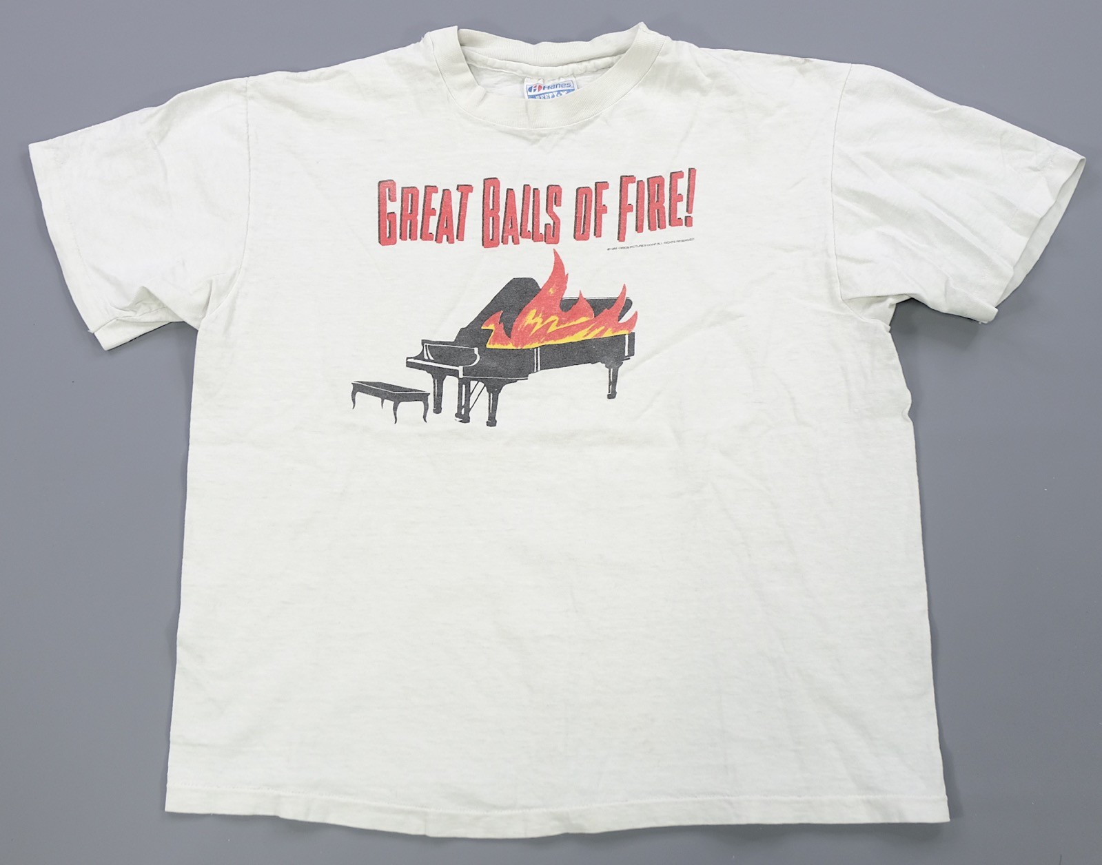 Rare Vintage Jerry Lee Lewis Great Balls of Fire 1989 Film T Shirt 80s Movie L gallery