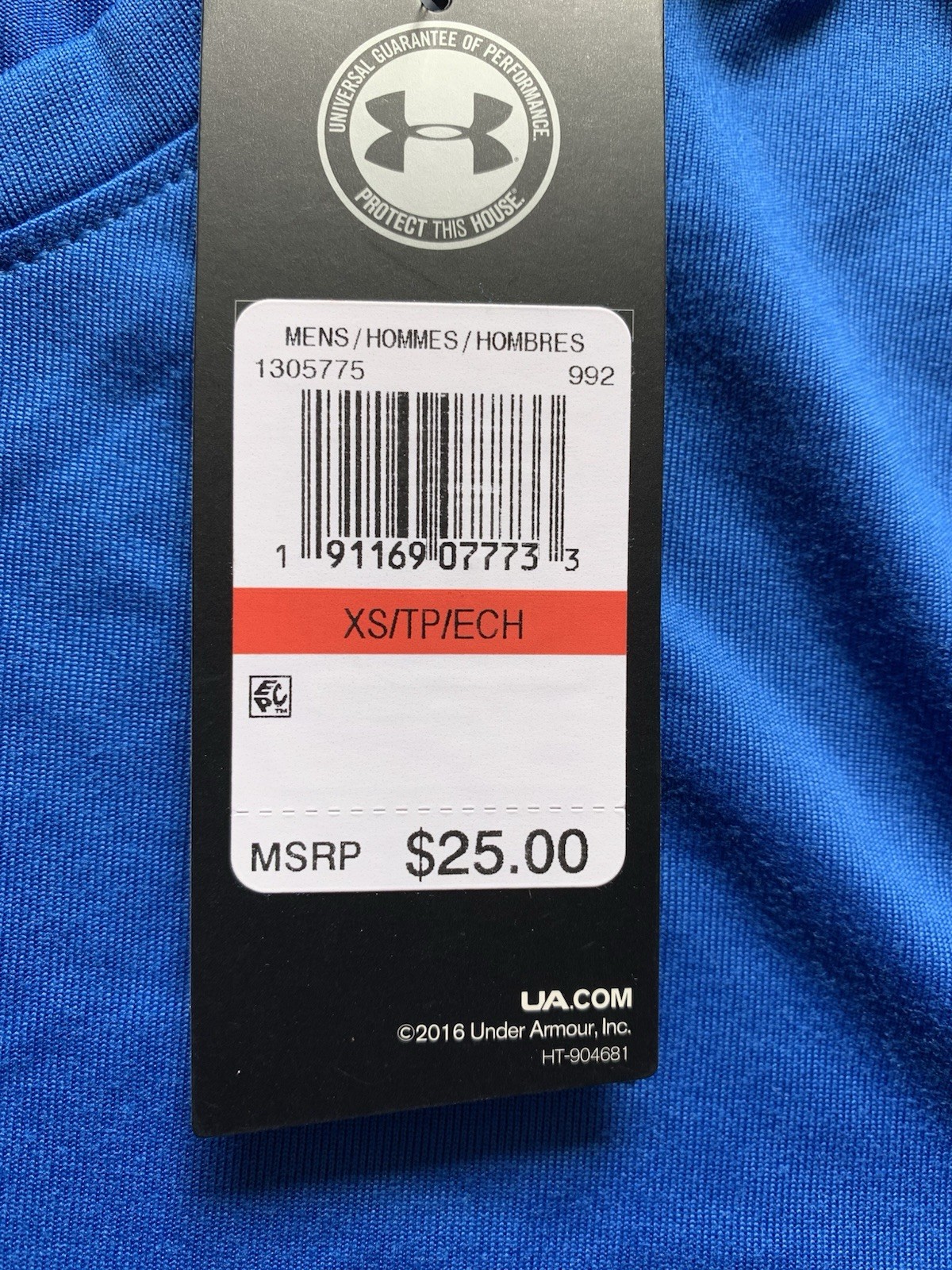 (2) Men's Under Armour Tee Size XS UA Locker Short Sleeve Heatgear Tee Royal Blu gallery