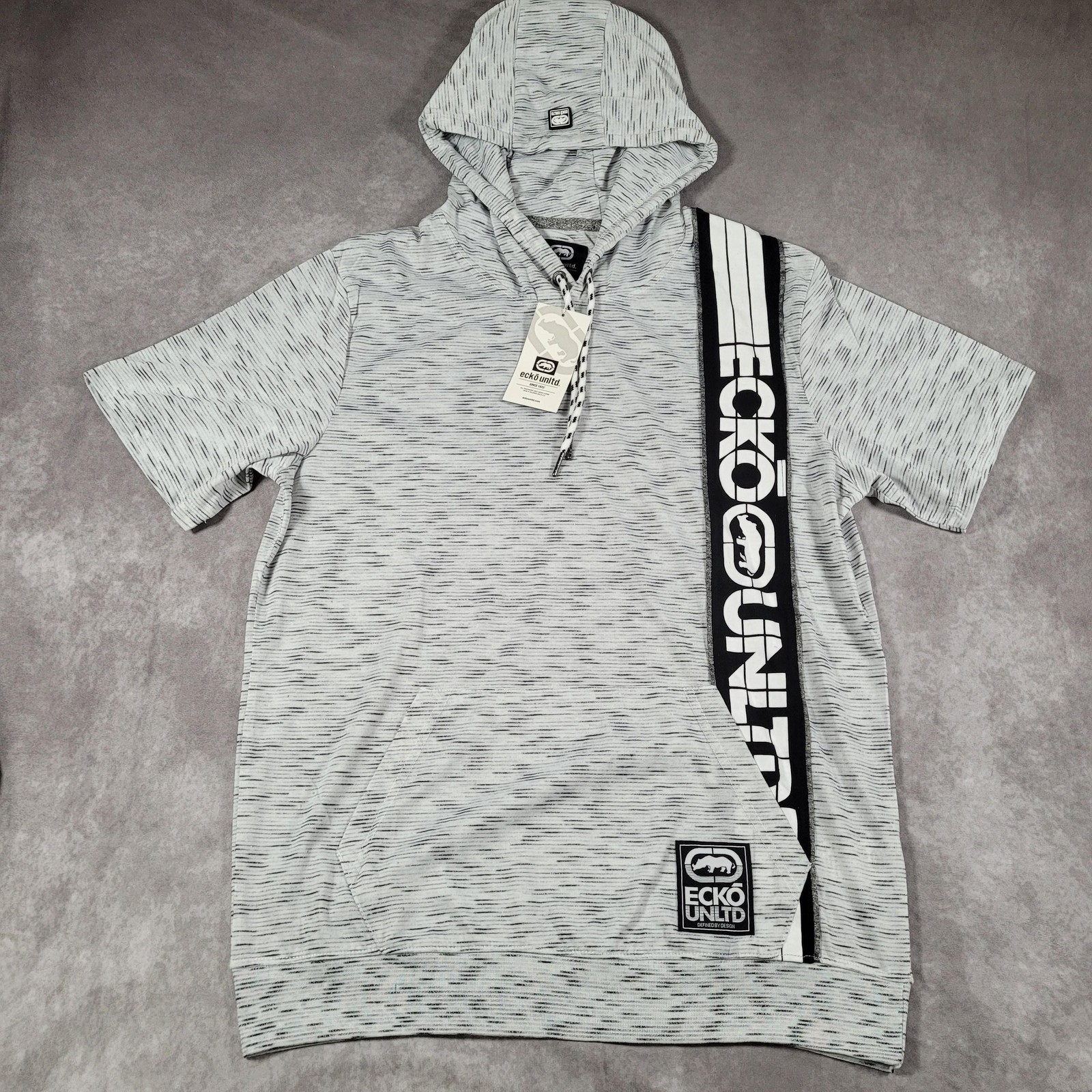 Ecko Unltd Hoodie Mens Medium White Space Dye Short Sleeve Pullover Shirt Street gallery