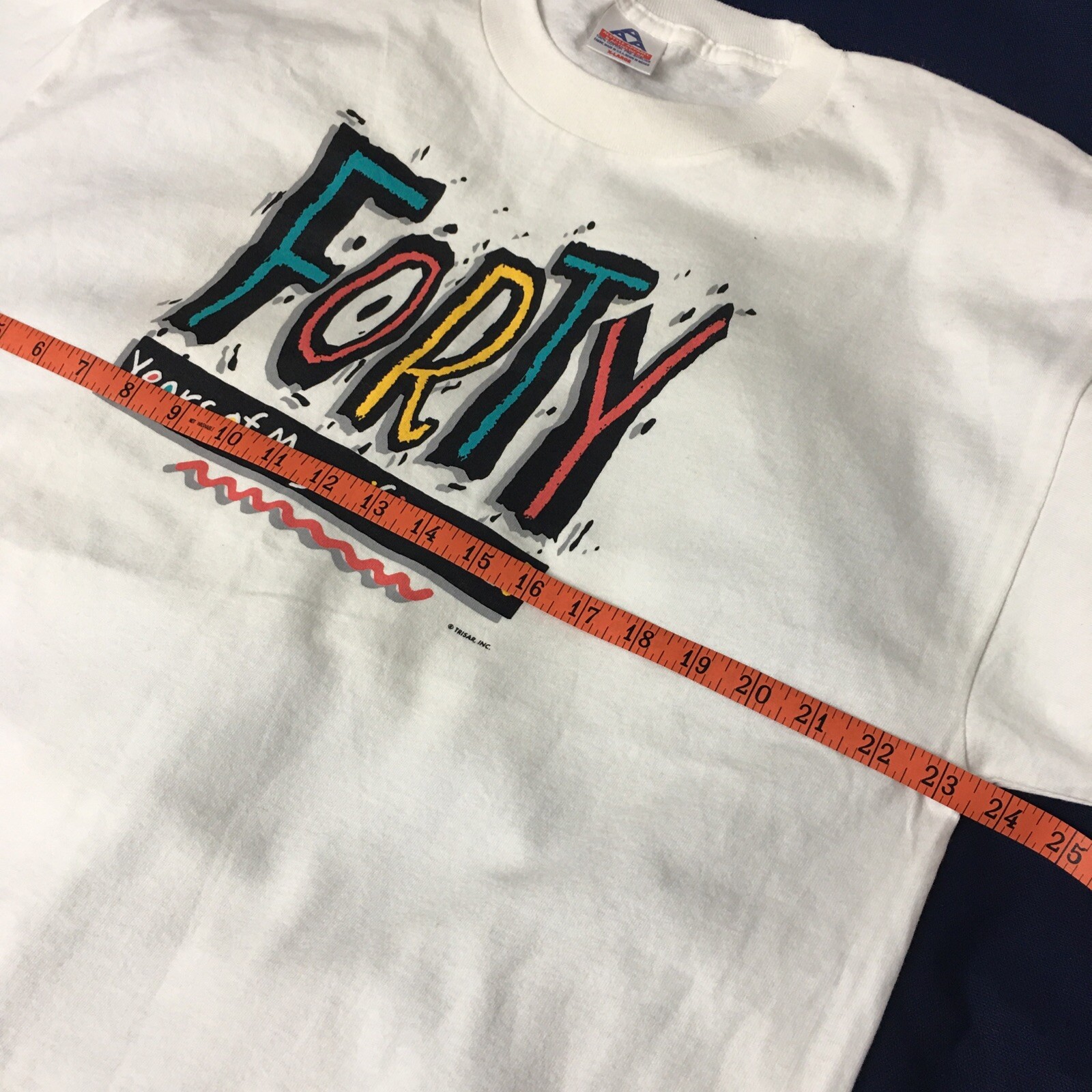 Vintage 90s Forty Years Of Magnificence Humor Funny Quote Single Stitch Tee XL gallery