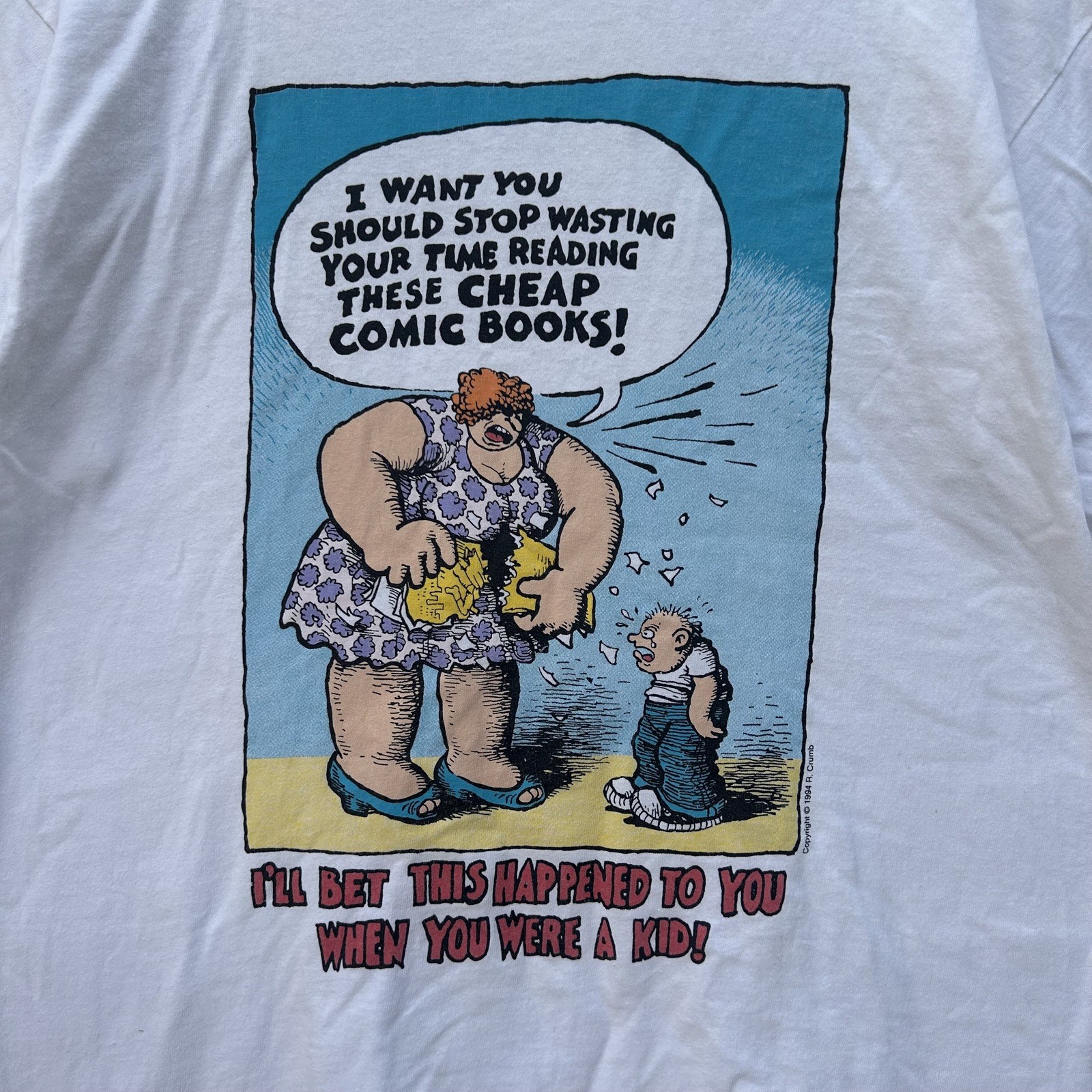 RARE Vintage Robert Crumb 1994 Zapix Comic #0 Art Single Stitch Shirt L 21x28 gallery