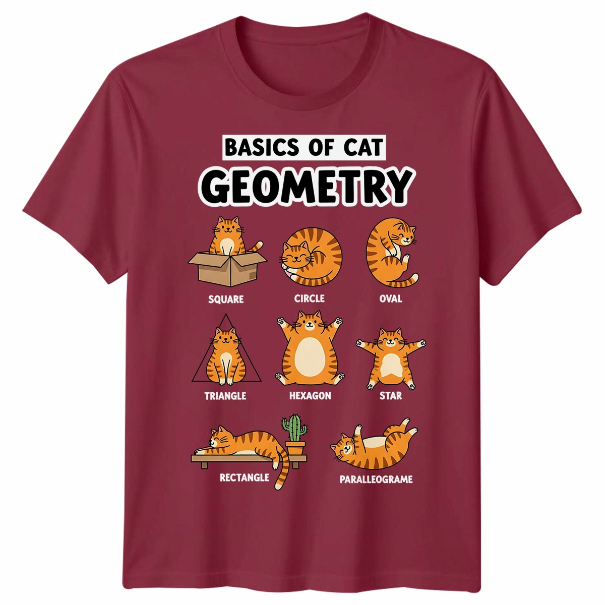 Cat Geometry Graphic Print Animal Meme Mens Womens Shirt Unisex Tee gallery