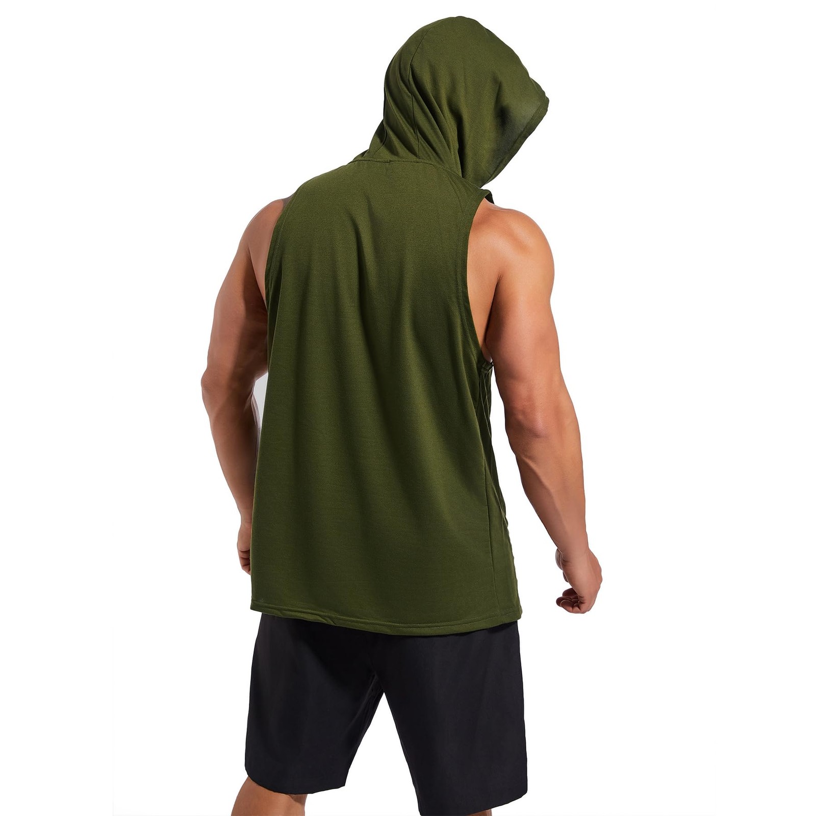Men's Workout Hooded Tank Tops Gym Sleeveless Hoodies Dry fit Bodybuilding Mu... gallery