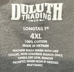 Duluth Trading Utility Pocket Tee Mens 4XL Gray Big Man Thick Long Work