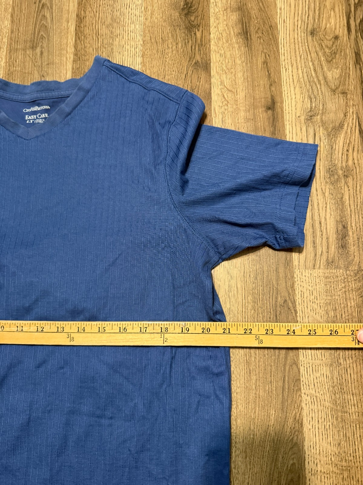 Croft & Barrow Shirt Men's Size Large Tall, Blue, V-neck, Easy Care gallery
