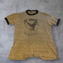Vintage Military Air Force 97th MMS The Might To Fight Ringer Jerzees T-Shirt S