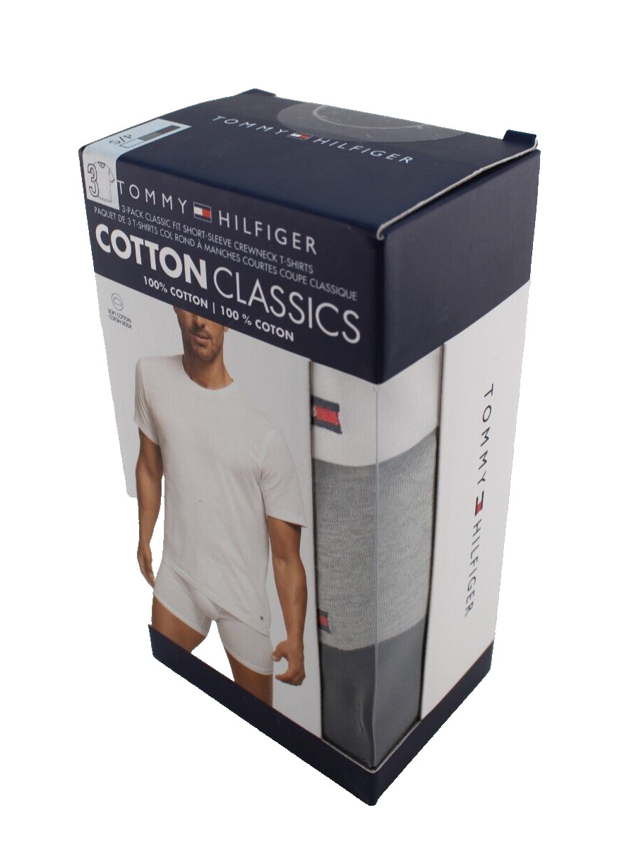 TOMMY HILFIGER Size S 34-36 Multi-Color 3-Pk Classic Crew Neck T-shirts MSRP $42 gallery