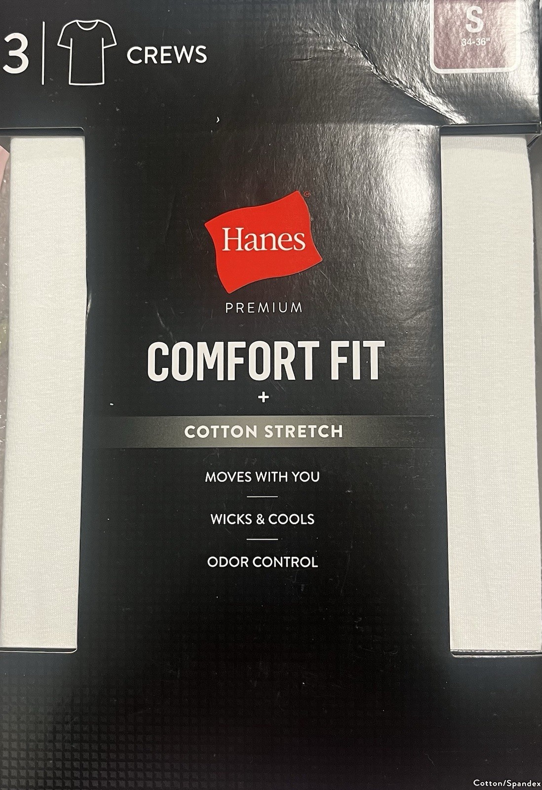 Men’s Hanes Comfort Fit 3-Pack Crew T-shirts, Short Sleeve. White Small, 2 Packs gallery
