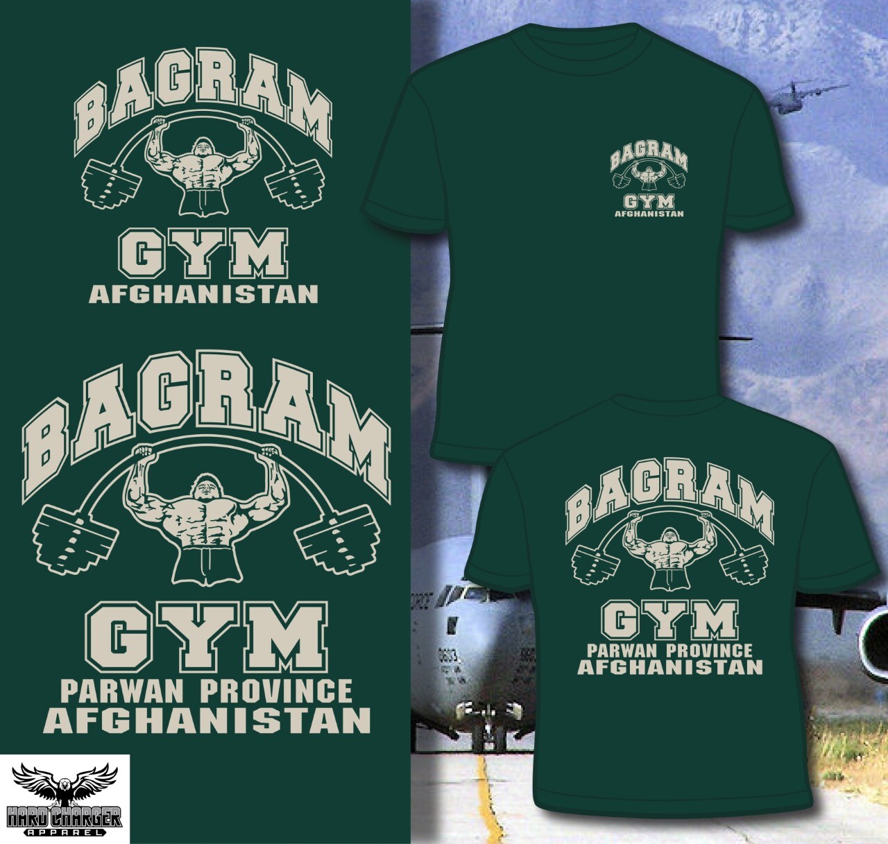 Bagram Gym Parwan Province Army, Navy, MC, Air Force Afghanistan T-shirt gallery