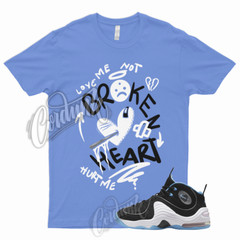 BROKEN Shirt for Air Penny 2 Black University Blue UNC Ice Blue Carolina Powder