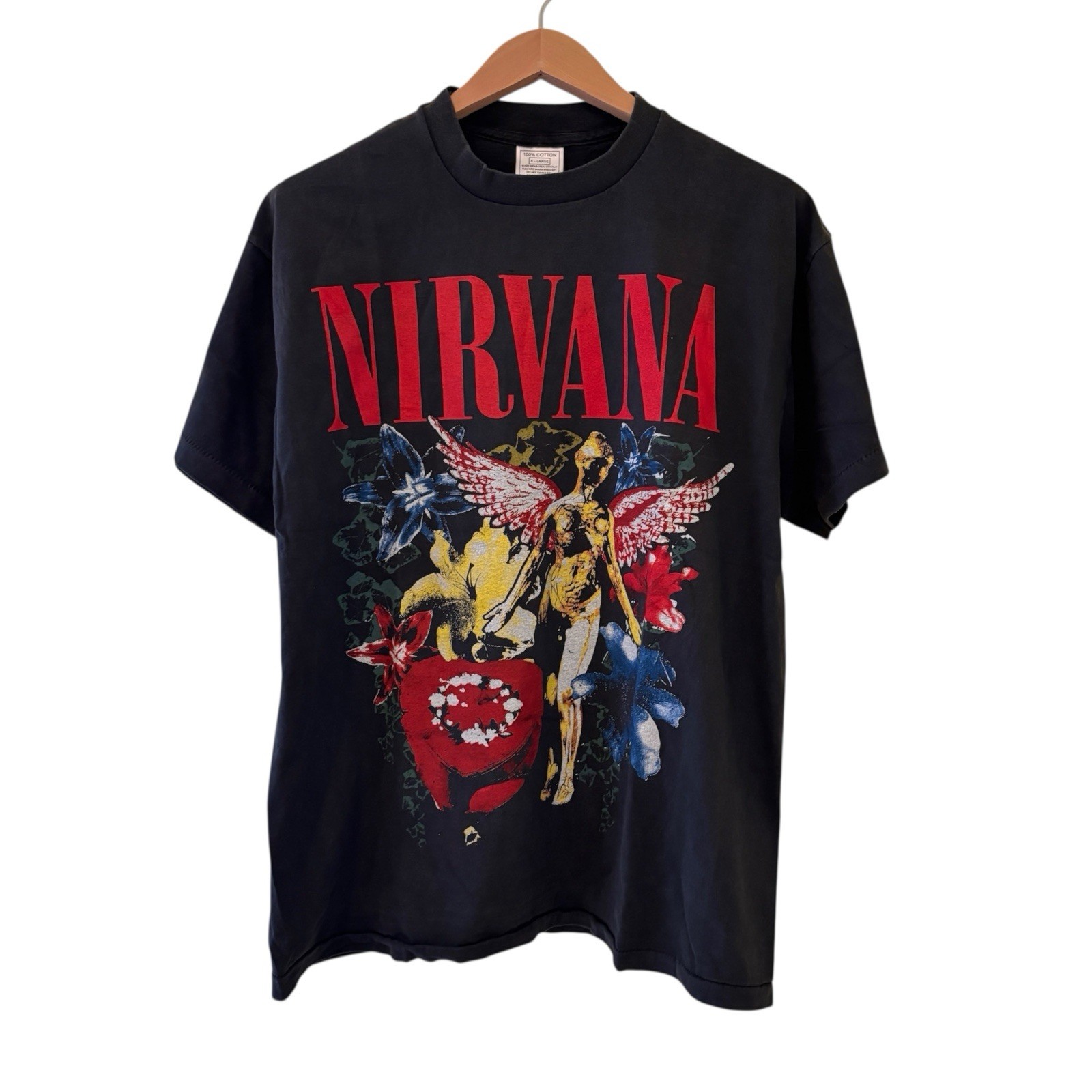 Nirvana In Utero Heart Shape Vintage Reprint Single Stitch Tshirt Modern Size XL