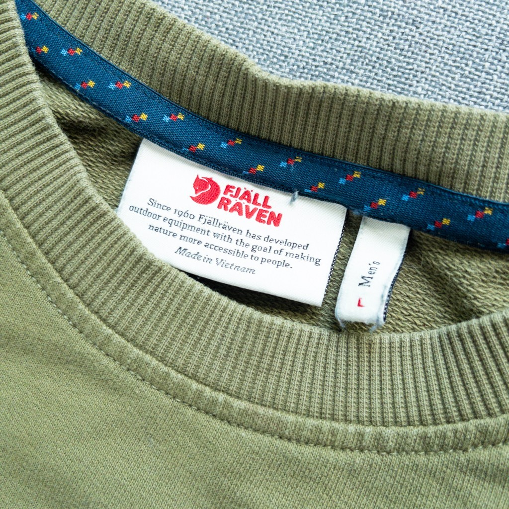 Fjallraven Long Sleeve Top Khaki Olive Green Crewneck Pullover Men's L Cotton gallery