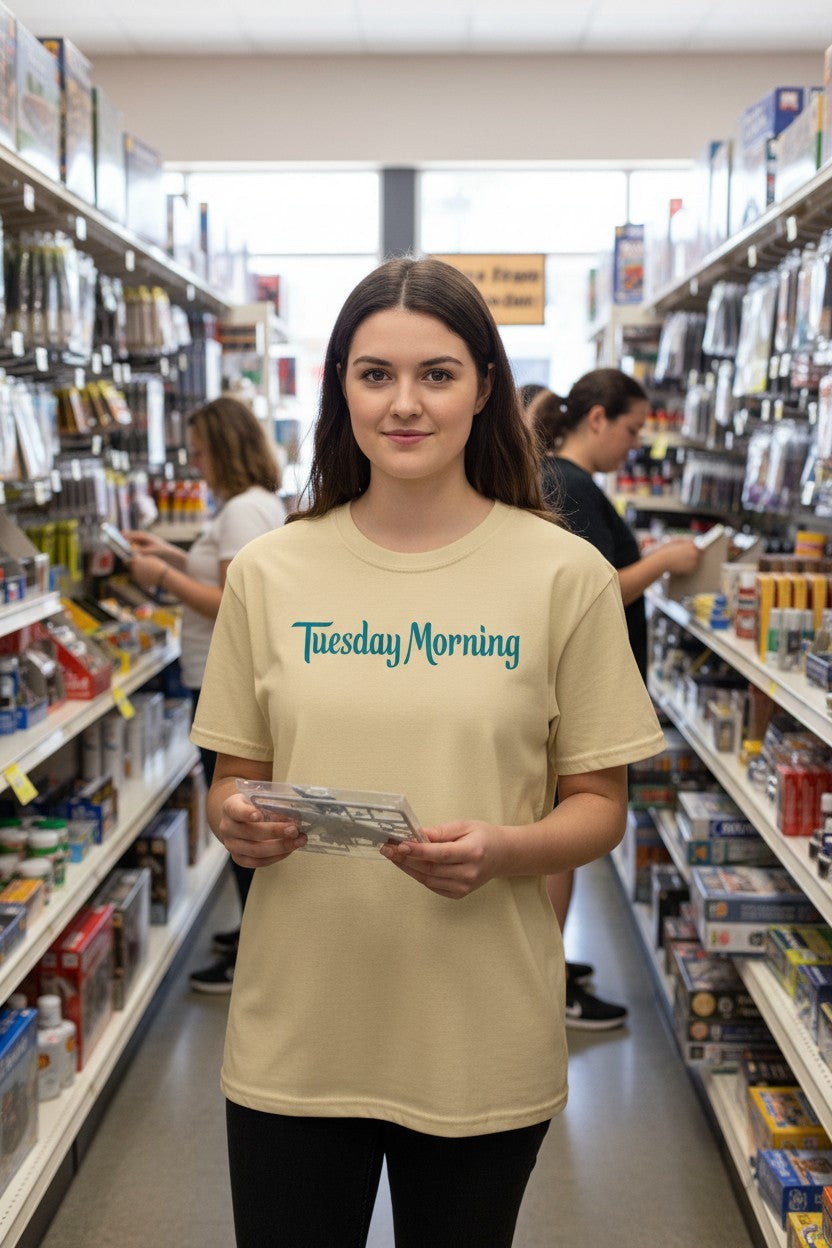 Tuesday Morning T-Shirt - Discount Retail Industry Bankrupt Logo Tee gallery