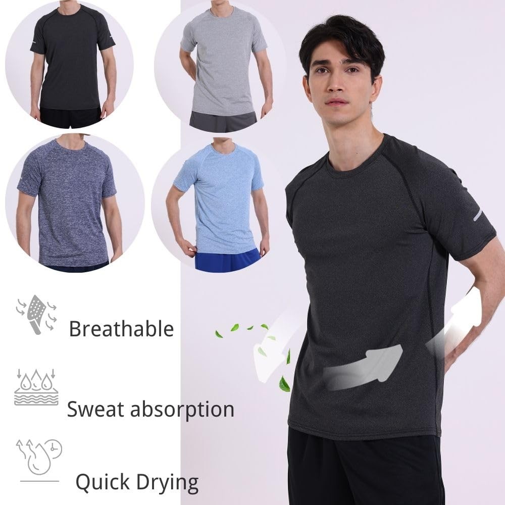 Men's T-Shirt, Short Sleeve, Crew Neck, for Gym, Workout, L... gallery