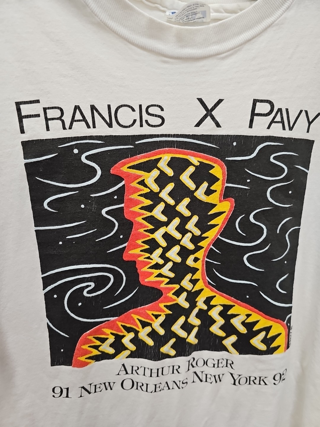 Vintage Francis Pavy Art RIVER STORIES NEW ORLEANS NEW YORK CITY EXPO SHIRT XL gallery