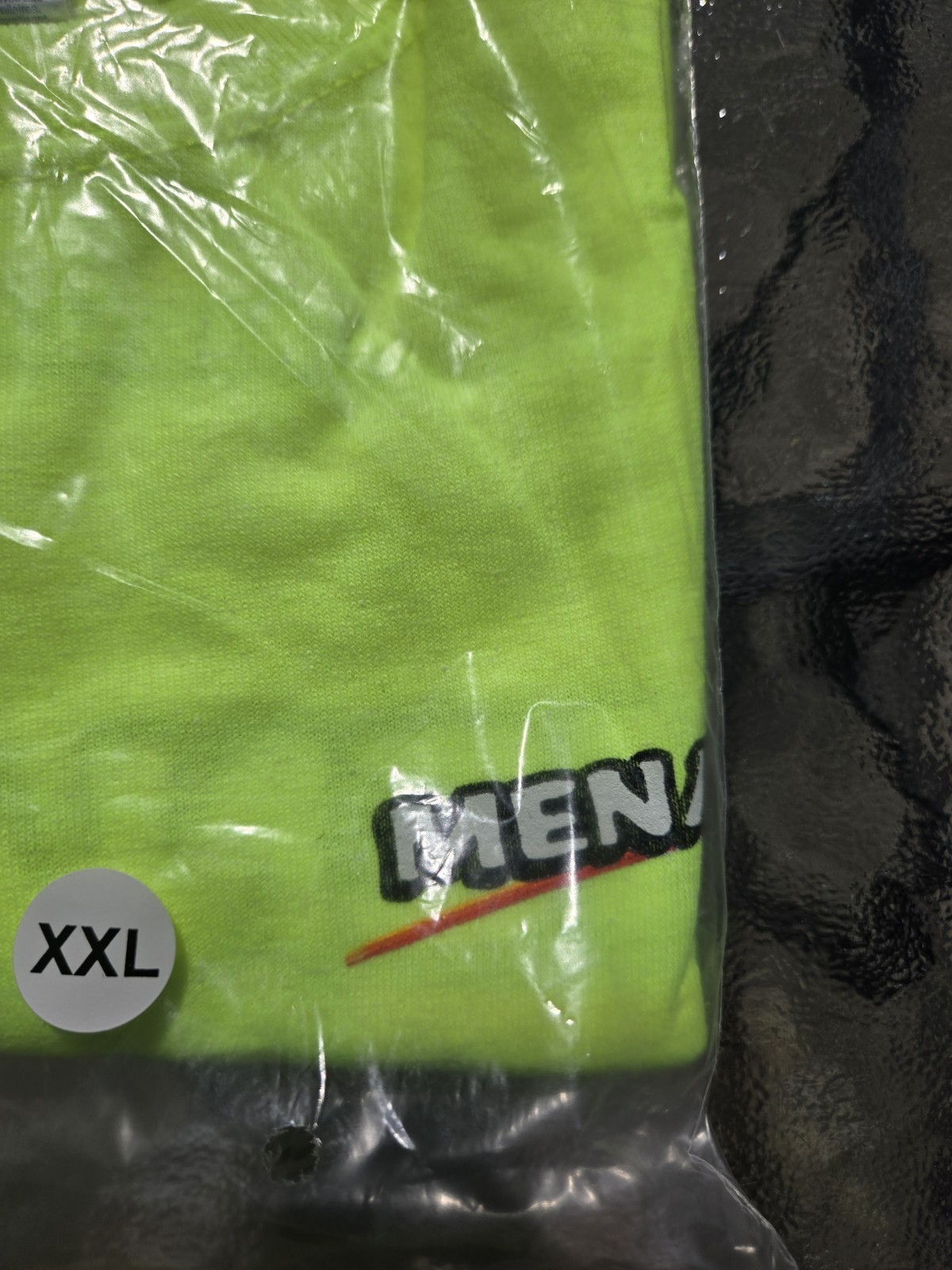 New in Package (NIP) Menards Mens 2XL Neon Safety Yellow HI-VIS XXL T-Shirt gallery