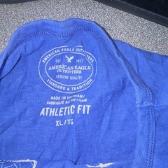 American Eagle Outfitters AE77 Men’s Blue Graphic Logo Crew Neck Tee, XL
