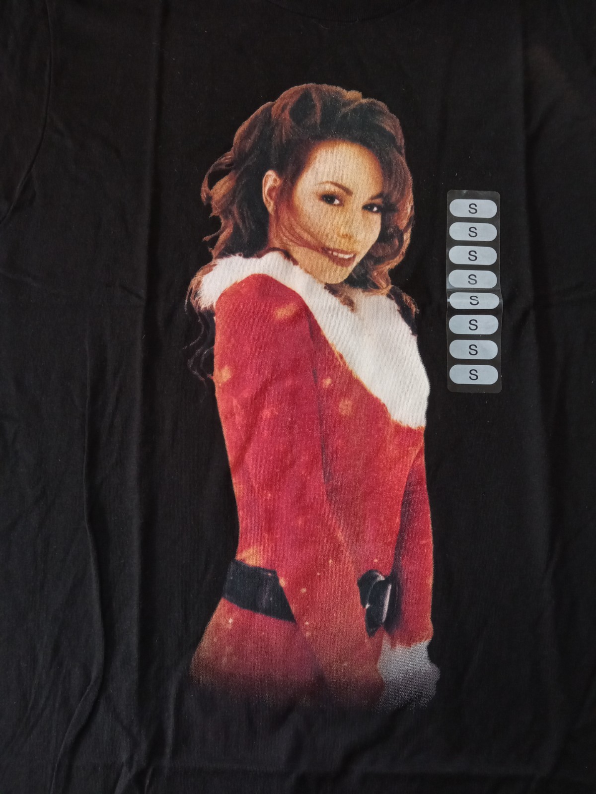 Size Small Mariah Carey Merry Christmas Black T-Shirt NEW SEE PHOTOS gallery