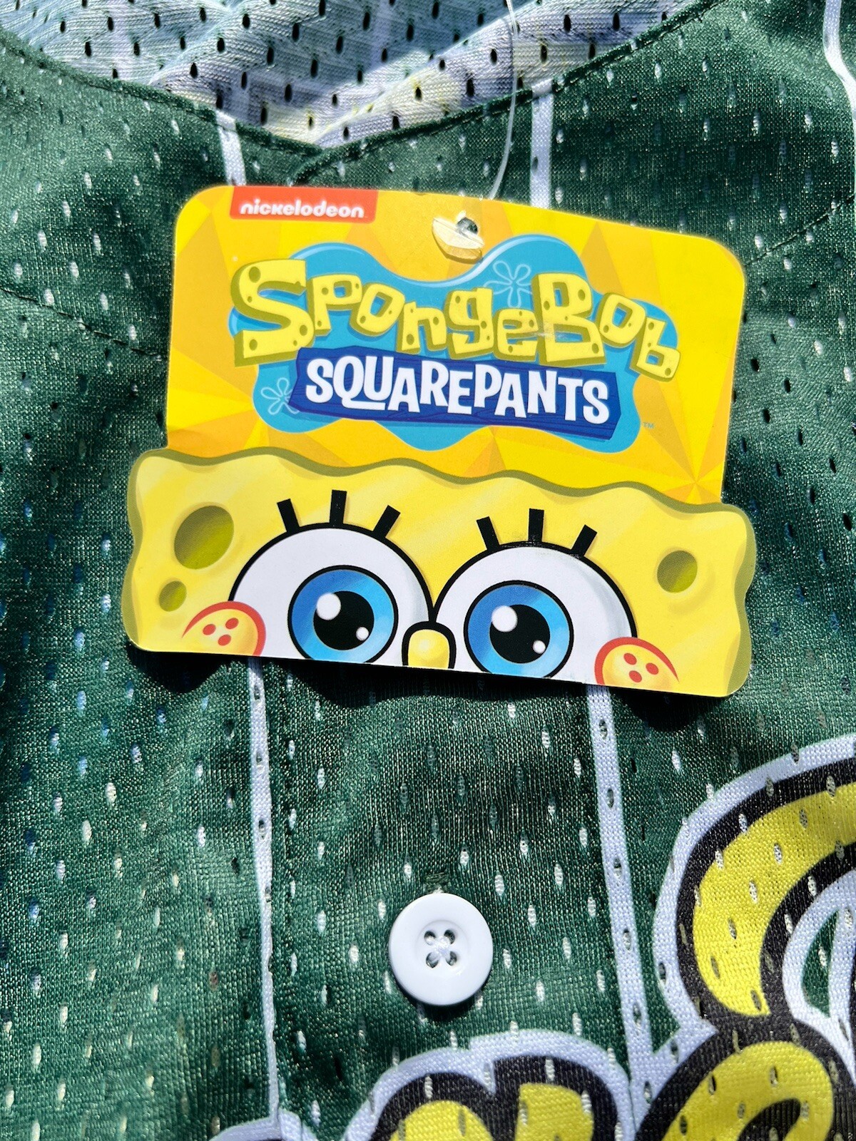 SpongeBob Square Pants Size 3XL Jersey Nickelodeon Green & Yellow Front Button gallery