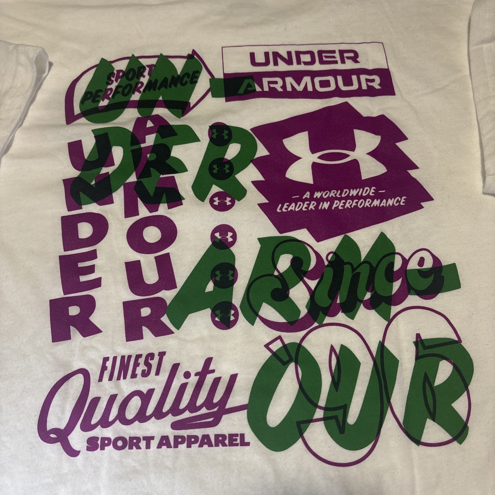 Under Armour Men's Extra Large XXL 2XL Vintage Type T-Shirt White Loose NWT gallery