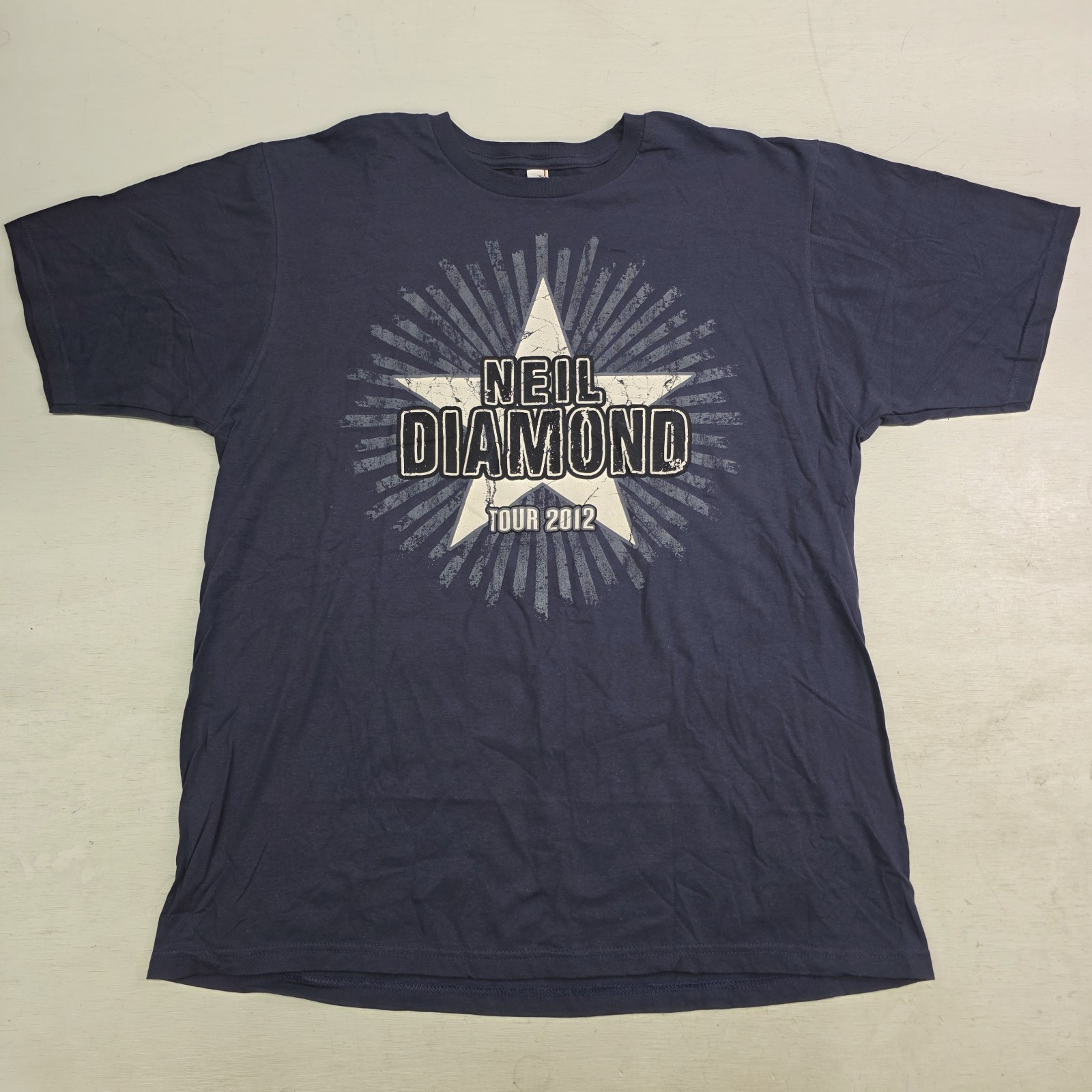 Neil Diamond 2012 Tour Star Burst Navy Blue Concert Folk T-Shirt Men's XL EUC gallery