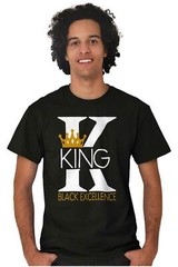 Melanin King Strong Black Man Educated BLM Womens or Mens Crewneck T Shirt Tee