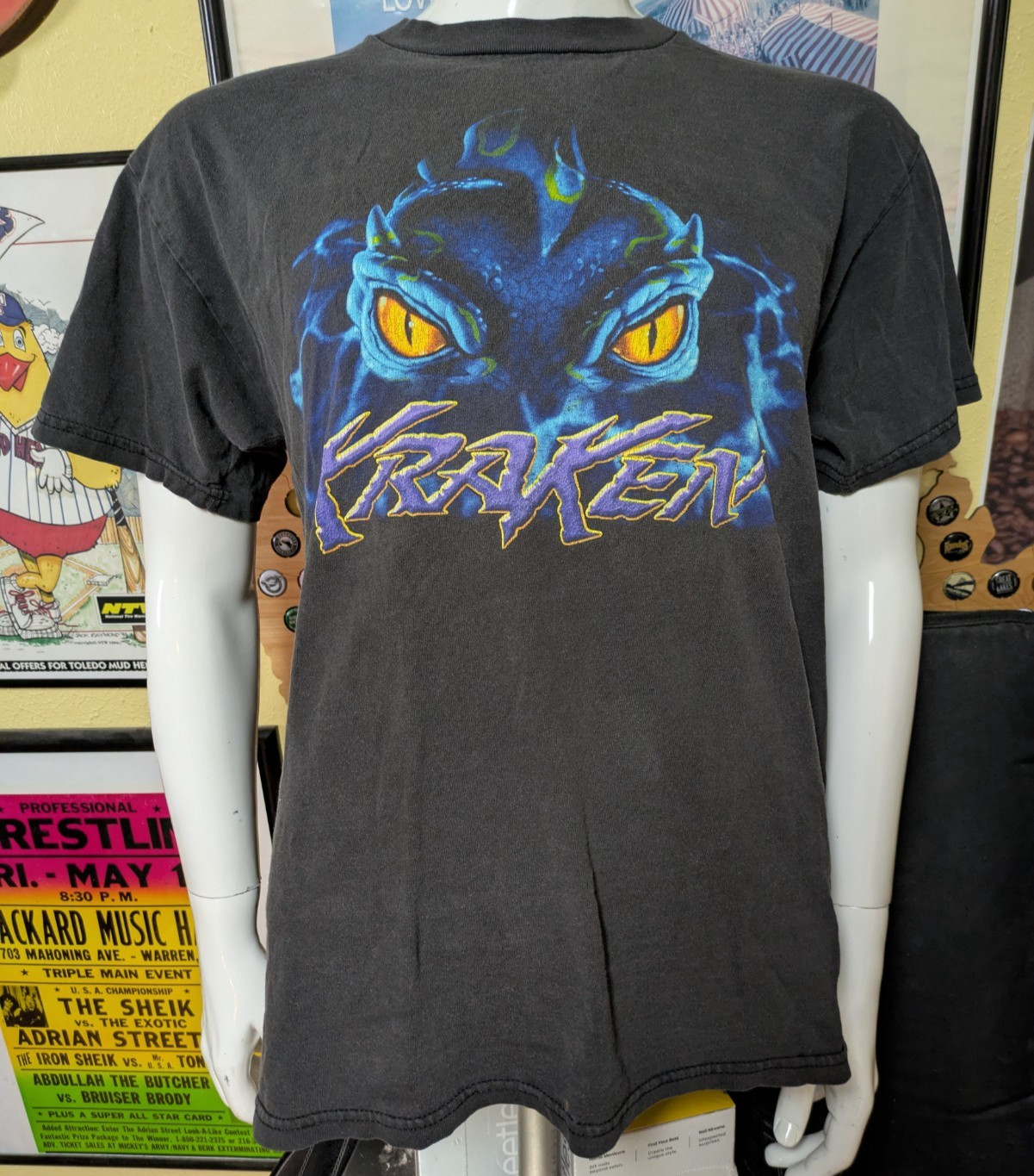 VTG Y2K Sea World Orlando Kraken Roller Coaster T Shirt Large