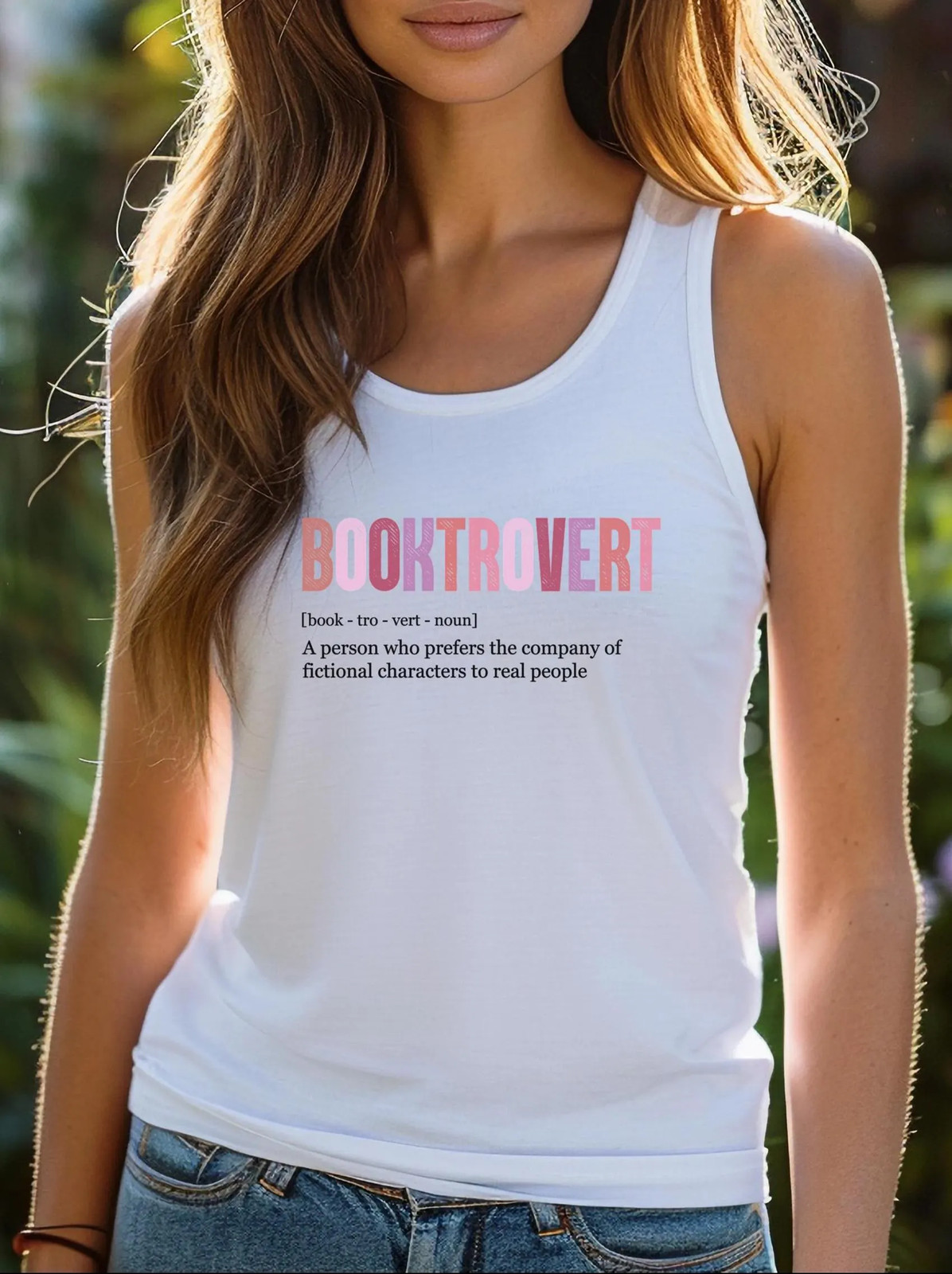 Booktrovert Definition Tank Top: Introverted Book Lover Tee gallery