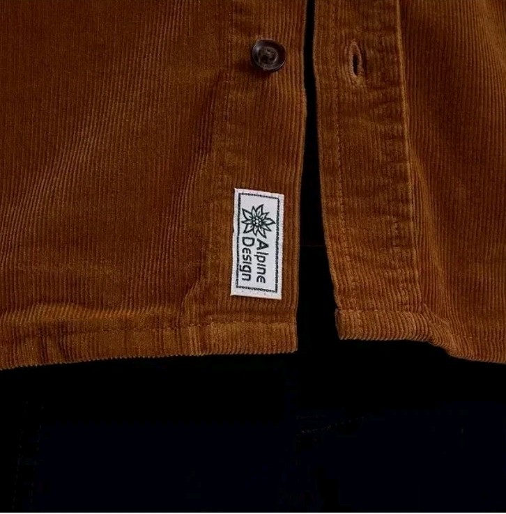 ALPINE DESIGN ' CORD SHIRT ' MENS ' PRE-WASHED ' BROWN KHAKI - MEDIUM gallery