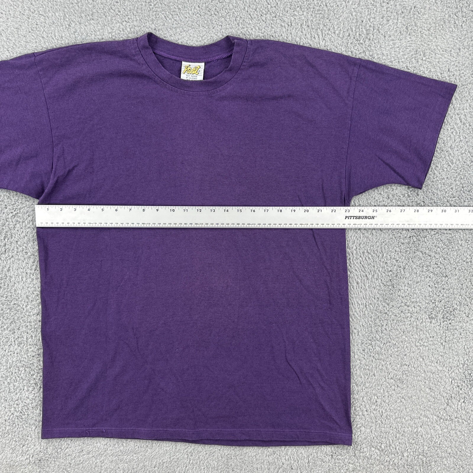 Vtg FAST Fashion Of California 90s XL One Size Fits All USA Made Purple T Shirt gallery