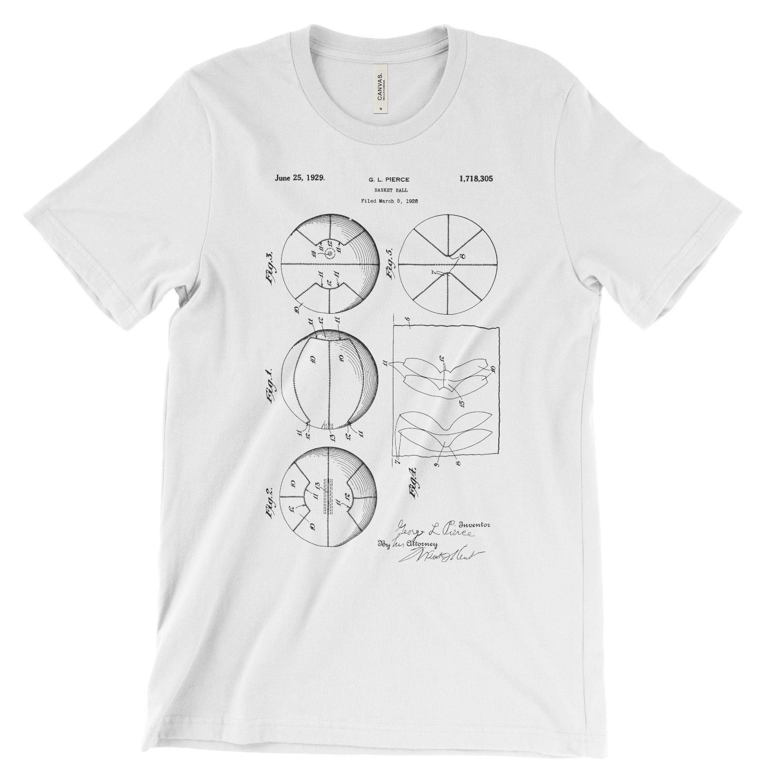 Basketball Patent T-Shirt.100% Cotton Comfy Tee on Black White or Gray. NEW gallery