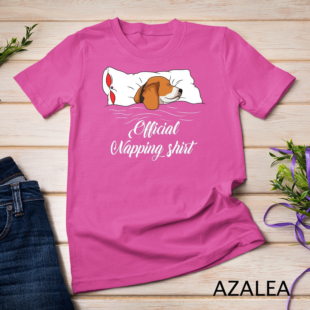 Sleeping Beagle Pyjamas Dog Lover Gift Official Napping Unisex T-shirt gallery