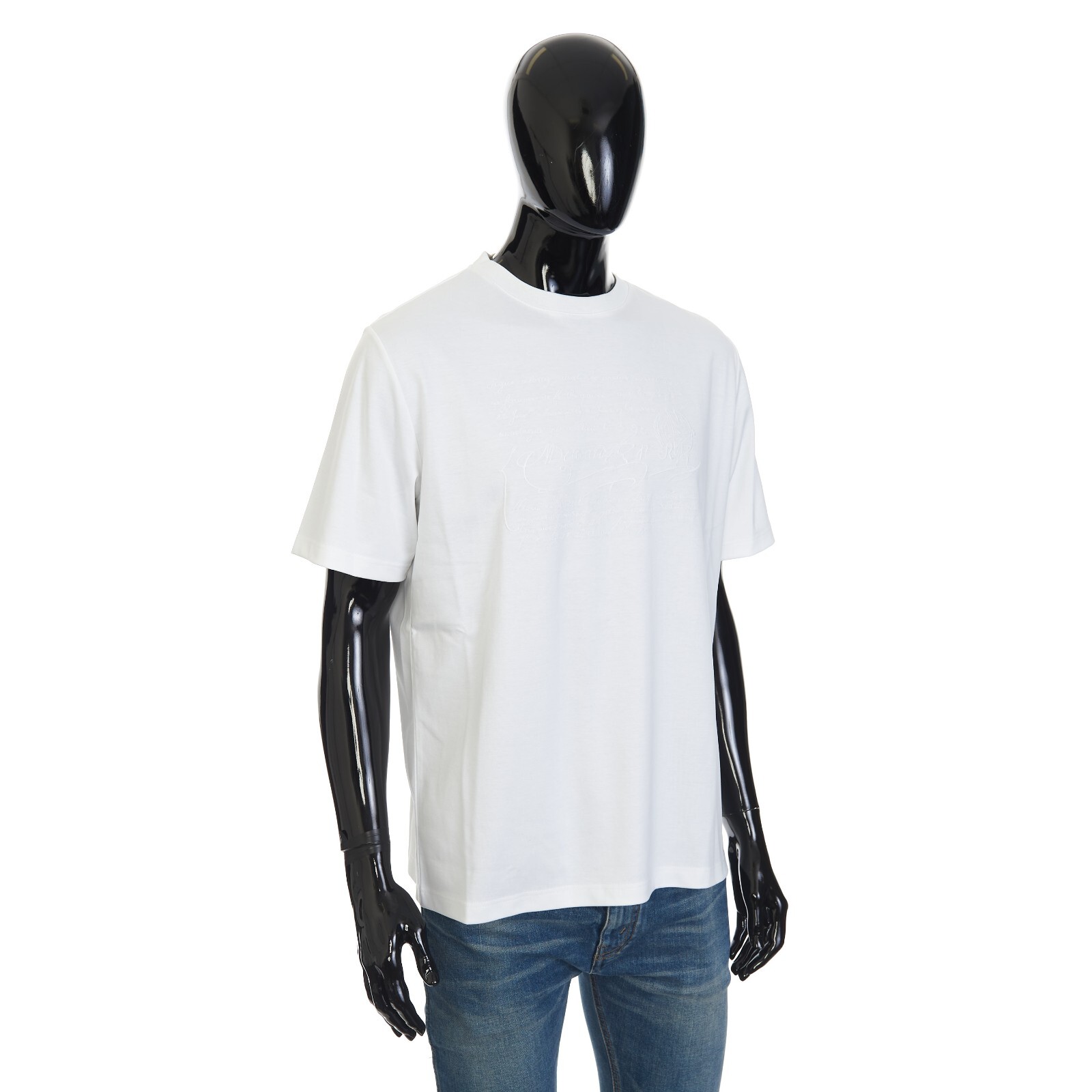 BERLUTI 690$ Embroidered Scritto T-shirt - White Cotton gallery
