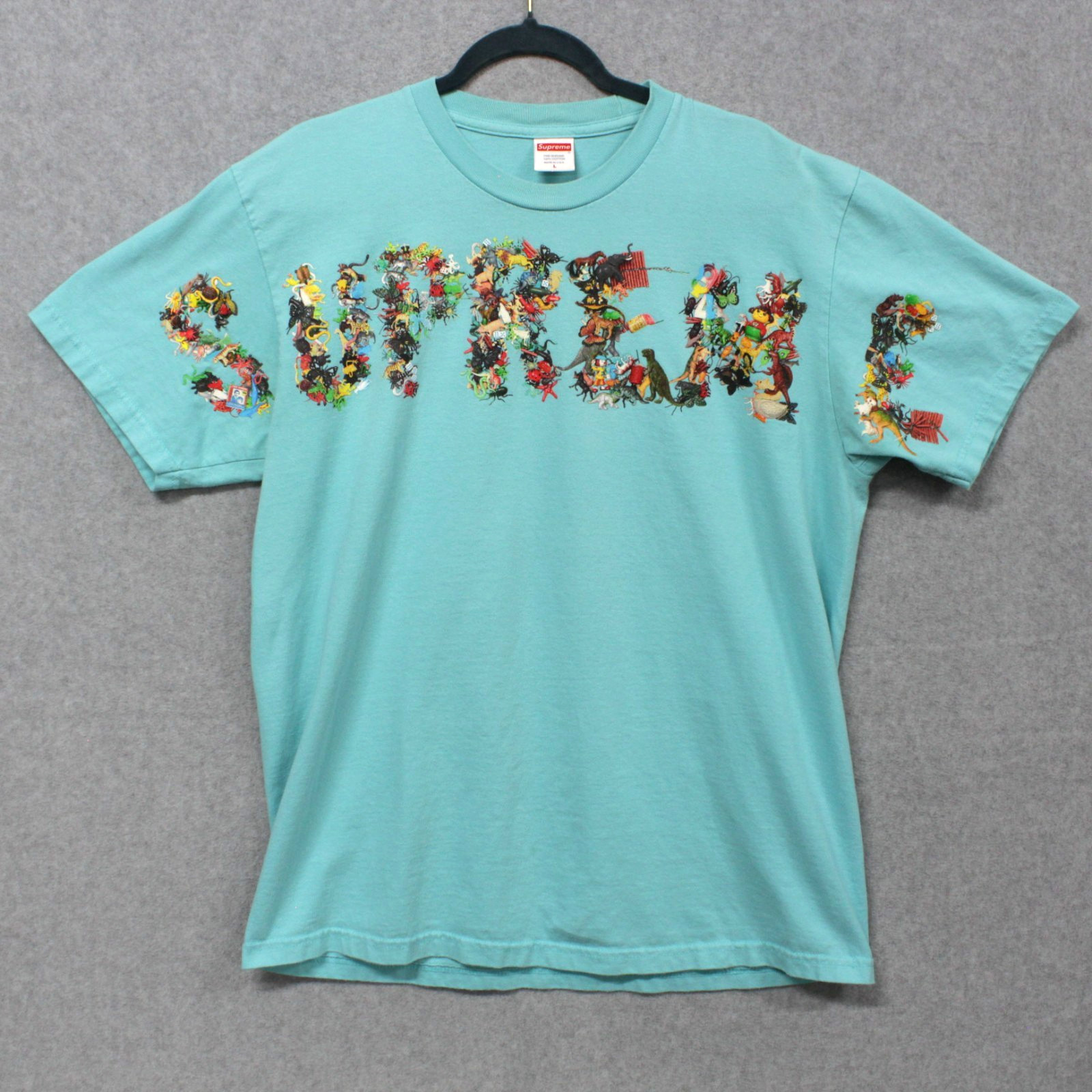 Supreme Toy Pile Light Teal Short Sleeve Cotton T-Shirt Size Large